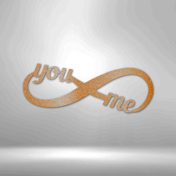 You and Me Infinity Steel Sign Laser Cut Powder Coated Home & Office Metal Wall
